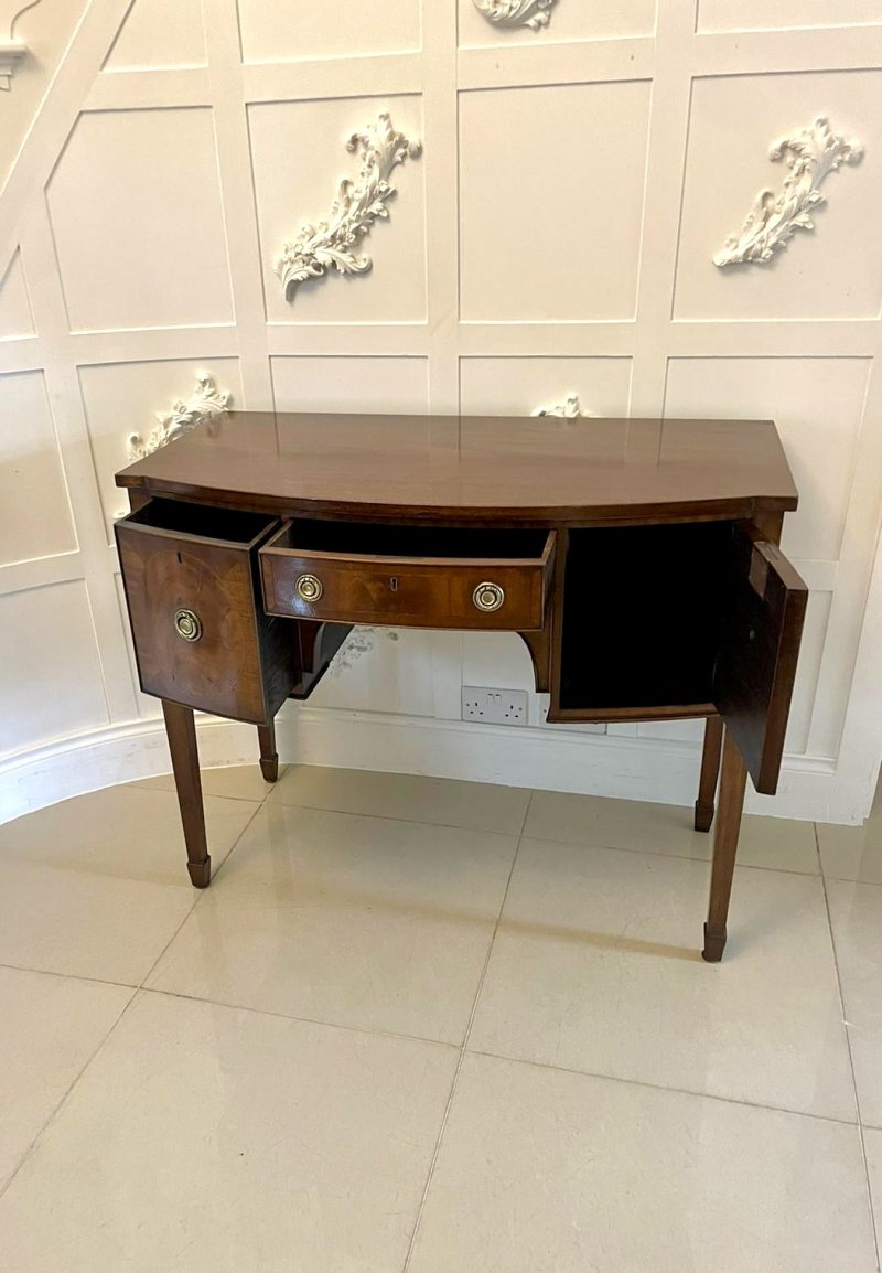 Small Antique Victorian Quality Mahogany Bow Fronted Sideboard - Image 4